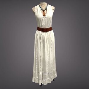 MADEWELL Piazza100% Cotton Maxi Ivory Fully Lined 6 Beautiful Exc. Condition RTW